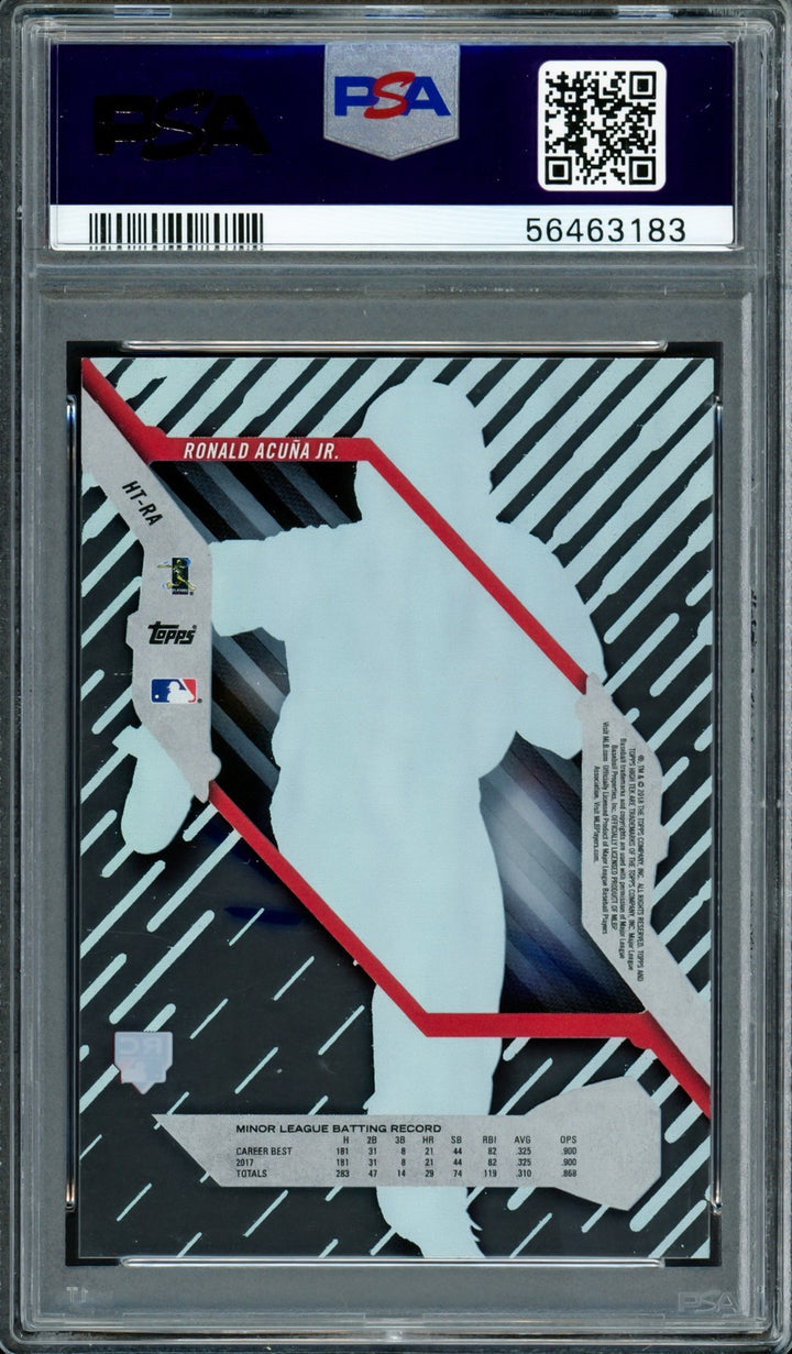 Ronald Acuna Jr. Signed 2018 Topps High Tek RC HT-RA Braves PSA 8 Sig 10 PSA/DNA
