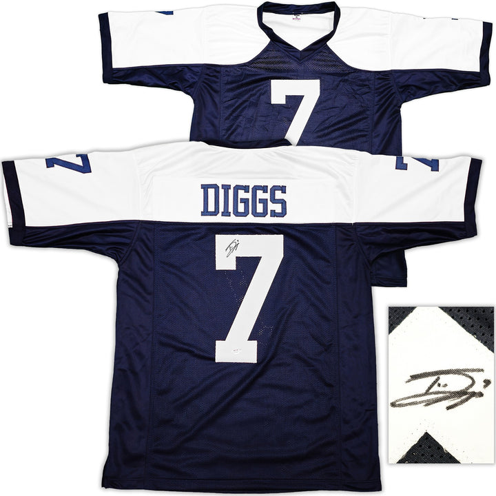 Dallas Cowboys Trevon Diggs Autographed Signed Blue & White Jersey PSA/DNA