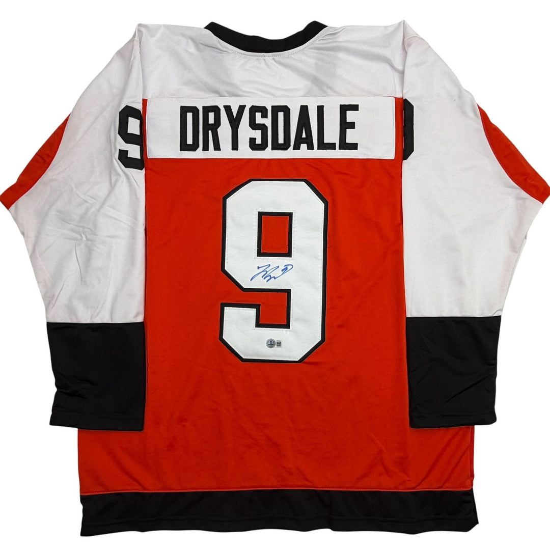 Autographed/Signed Jamie Drysdale Philadelphia Orange Jersey Beckett COA