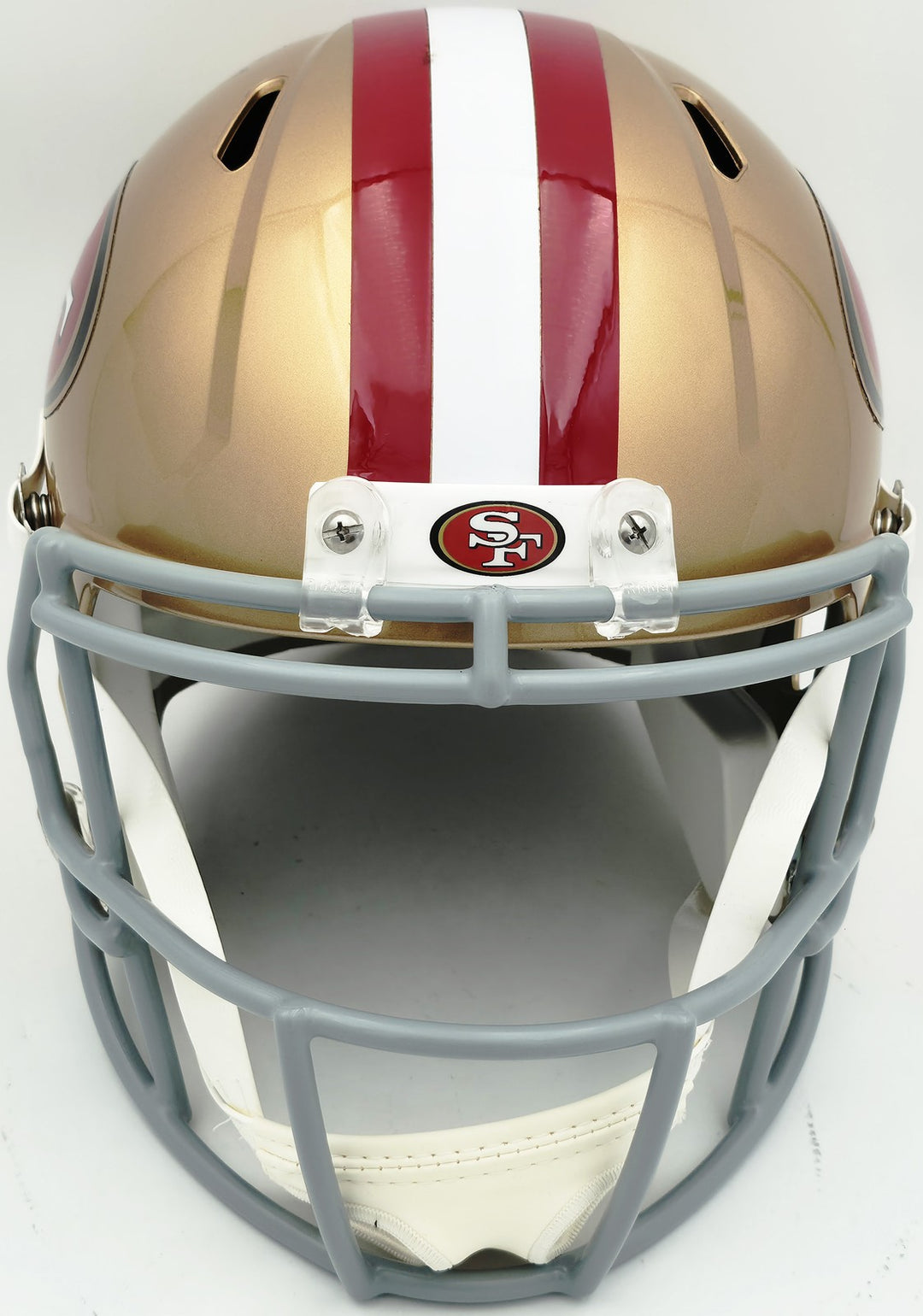 Fred Warner Signed 49ers Gold Full Size Speed Replica Helmet Beckett #AD77743