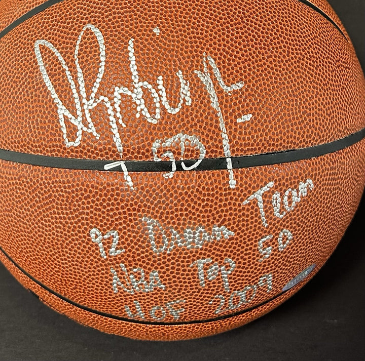 David Robinson Signed Spalding I/O Basketball Spurs HOF Dream Team Auto Steiner