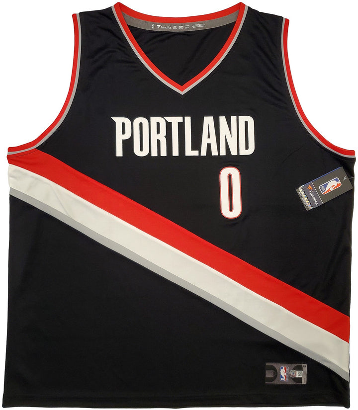 Trail Blazers Damian Lillard Signed Black Fanatics Jersey Size XXL Beckett