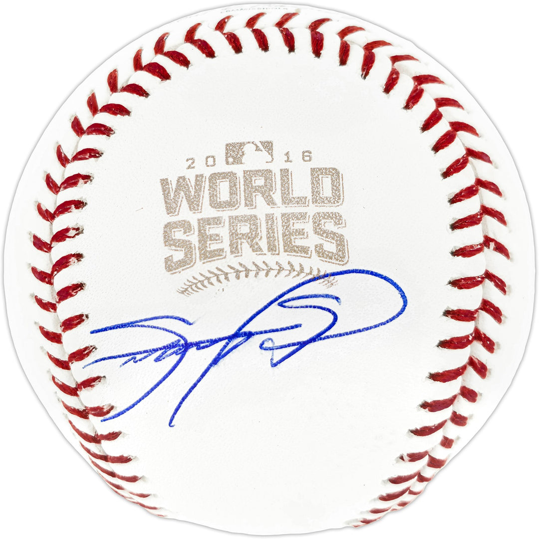 Sammy Sosa Signed 2016 WS Logo MLB Baseball Chicago Cubs Beckett Witness