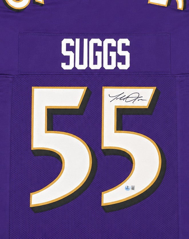 Baltimore Ravens Terrell Suggs Signed Purple Jersey Beckett BAS Witness