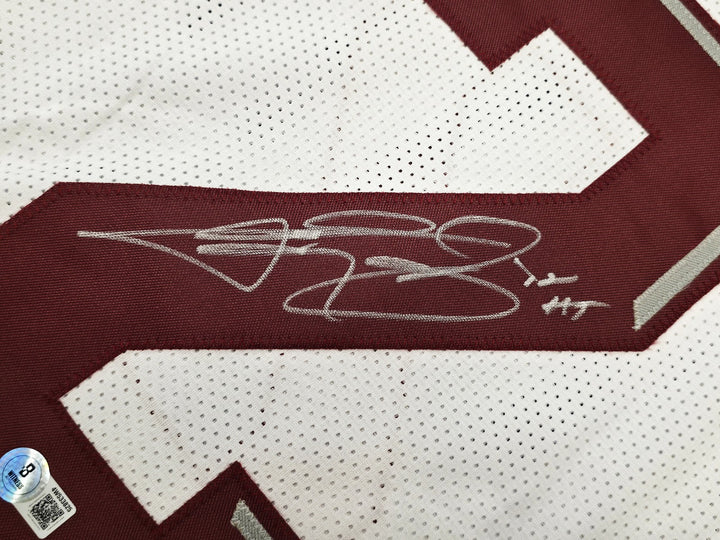 Texas A&M Aggies Johnny Manziel Signed White Jersey "12 HT" Beckett Witness