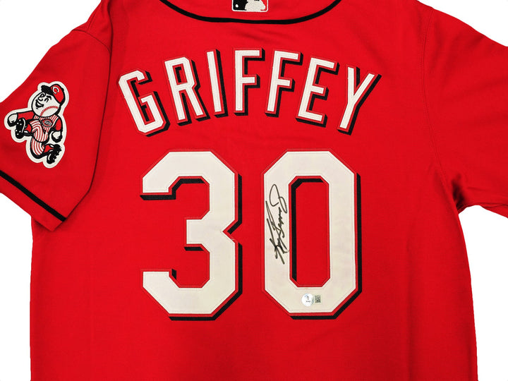 Reds Ken Griffey Jr Auto Red Mitchell Ness 05 Cooperstown Collection Jersey 44