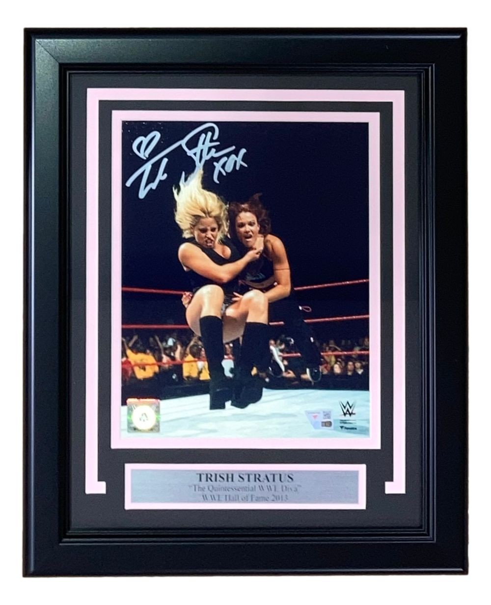 Trish Stratus Signed Framed 8x10 WWE Photo vs Lita Fanatics