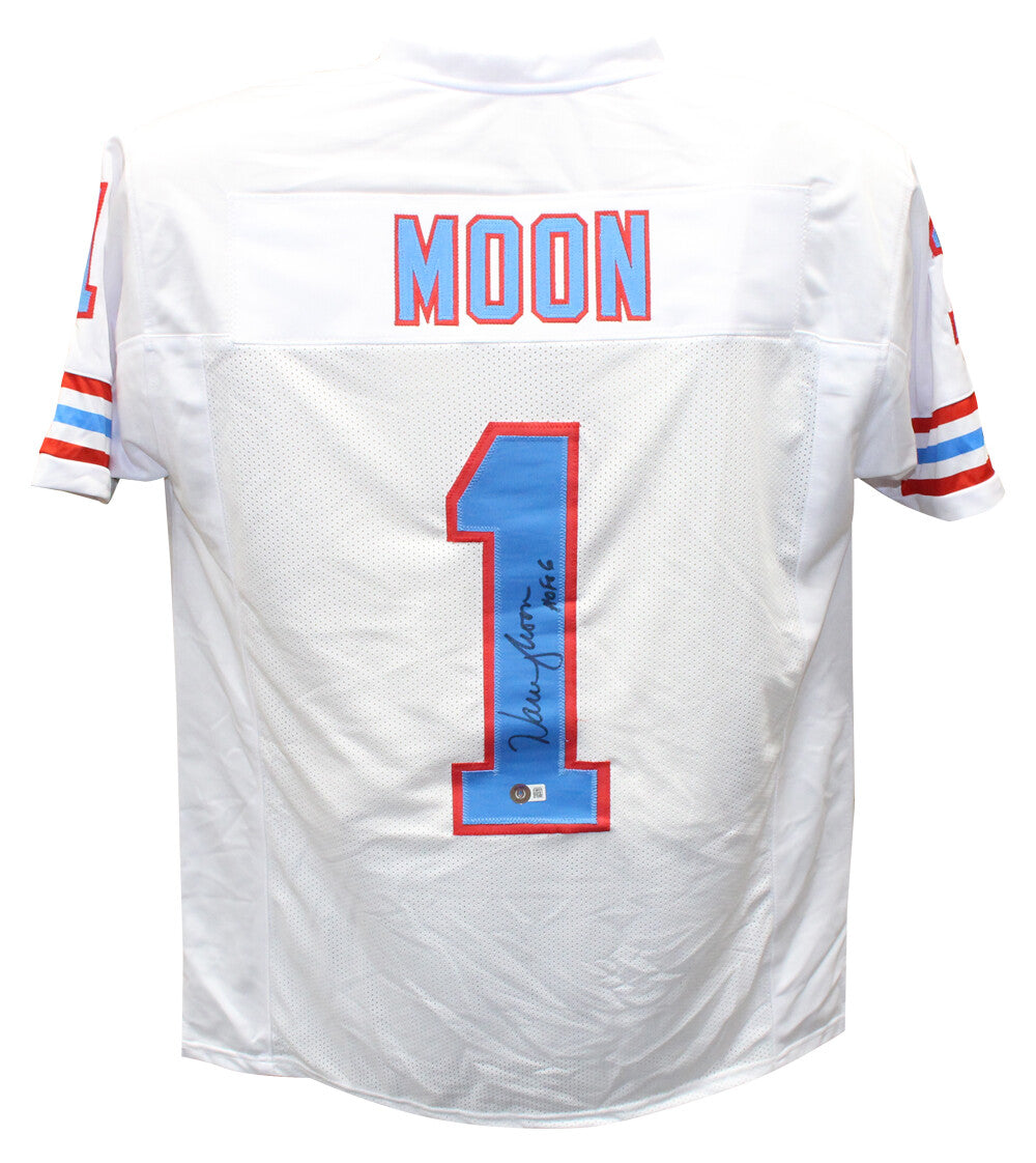Warren Moon Autographed/Signed Pro Style White Jersey Beckett 40307