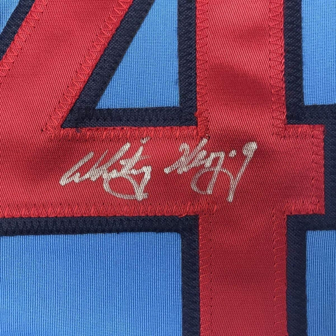 FRAMED Signed WHITEY HERZOG 35x39 St. Louis Blue Jersey JSA COA Auto