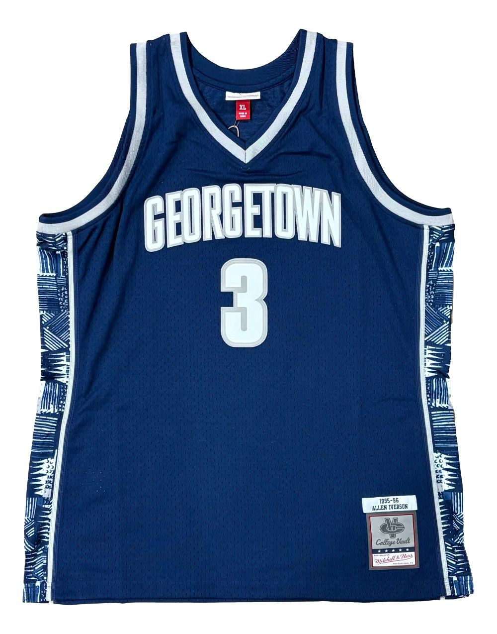 Allen Iverson Signed Georgetown Hoyas 95/96 Navy M&N College Vault Jersey JSA QR