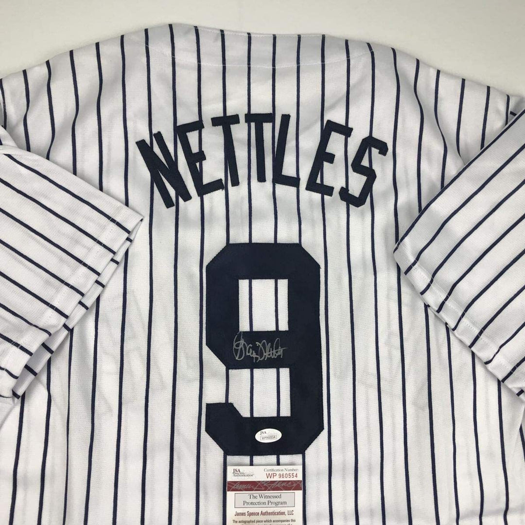 Autographed/Signed GRAIG NETTLES New York Pinstripe Baseball Jersey JSA COA Auto