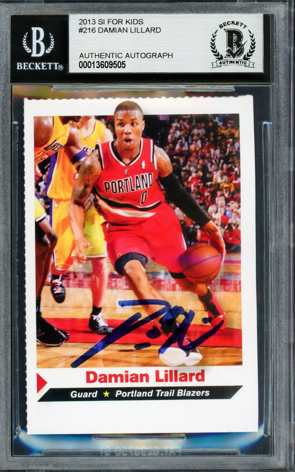 Damian Lillard Auto 2013 Sports Illustrated Kids RC 216 Trail Blazers Beckett