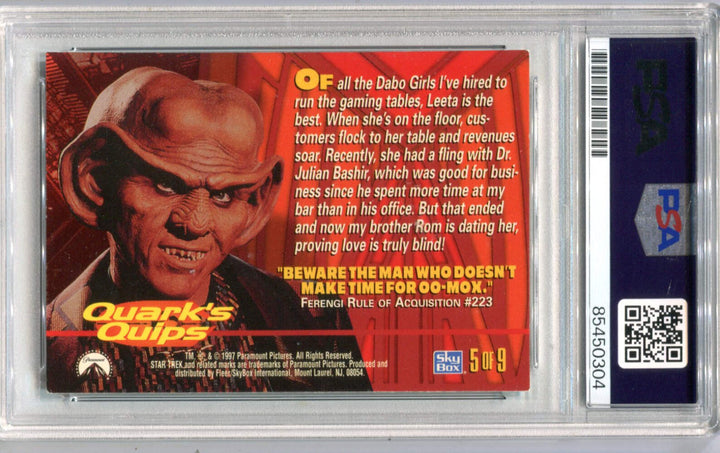 Chase Masterson 1997 Skybox Star Trek Deep Space Nine #5 PSA Authentic Auto Card