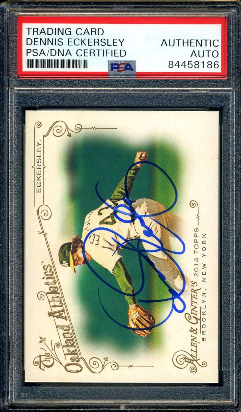 Dennis Eckersley PSA DNA Coa Signed 2014 Allen Ginter Autograph