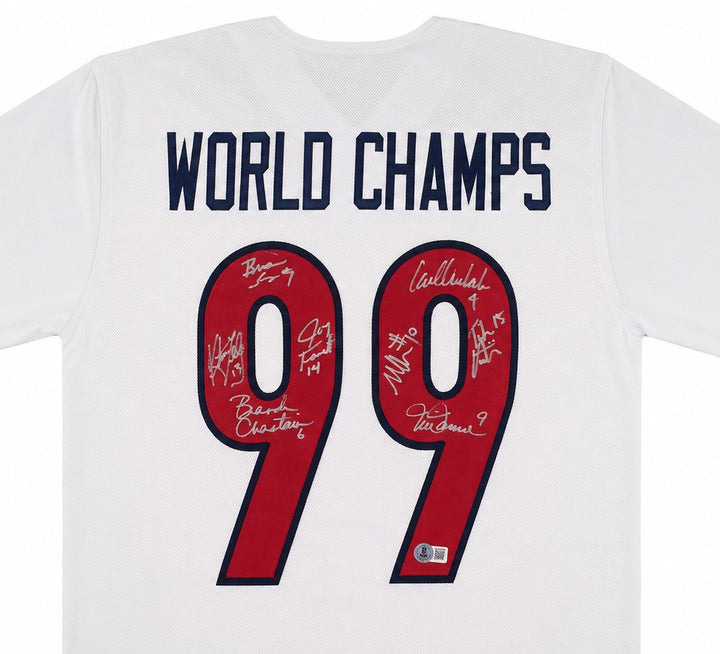 Team USA 1999 Women's World Cup Champions Signed White Jersey With 8 Sigs Hamm
