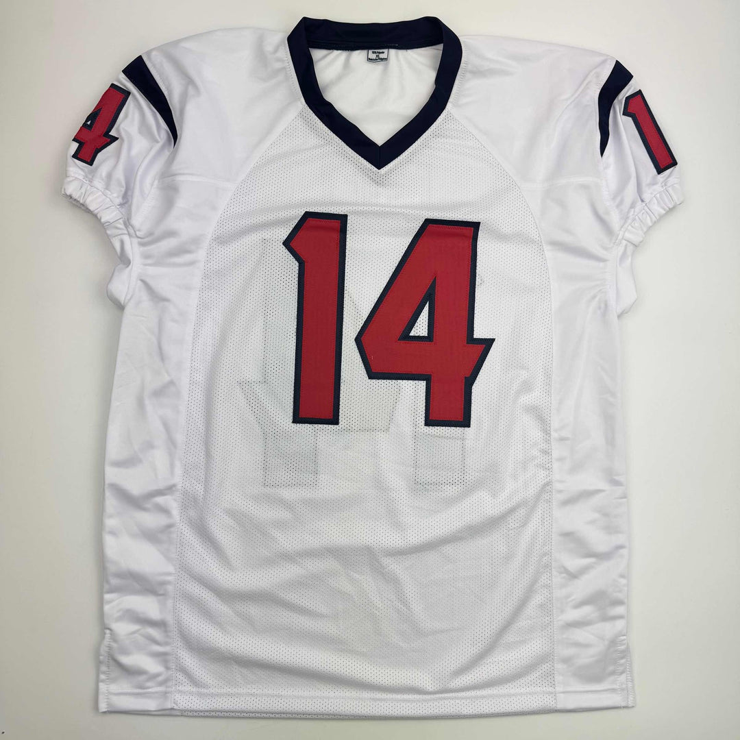 Autographed/Signed Jaylin Noel Houston White Football Jersey JSA COA