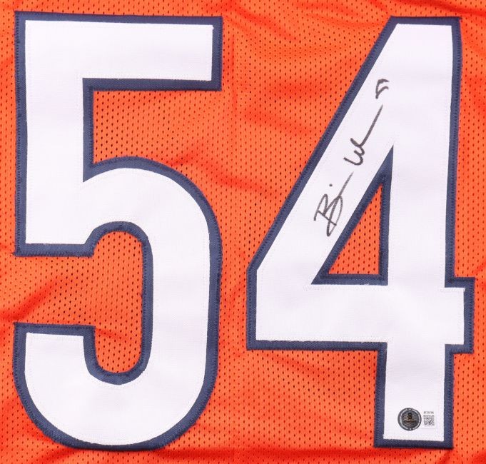 Brian Urlacher Chicago Signed Orange Football Jersey BAS