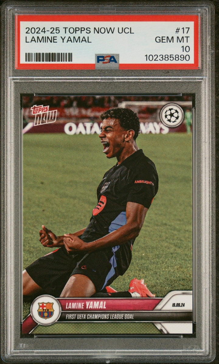 Graded 2024 Topps Now Lamine Yamal #17 Rookie RC Card PSA 10 Gem Mint