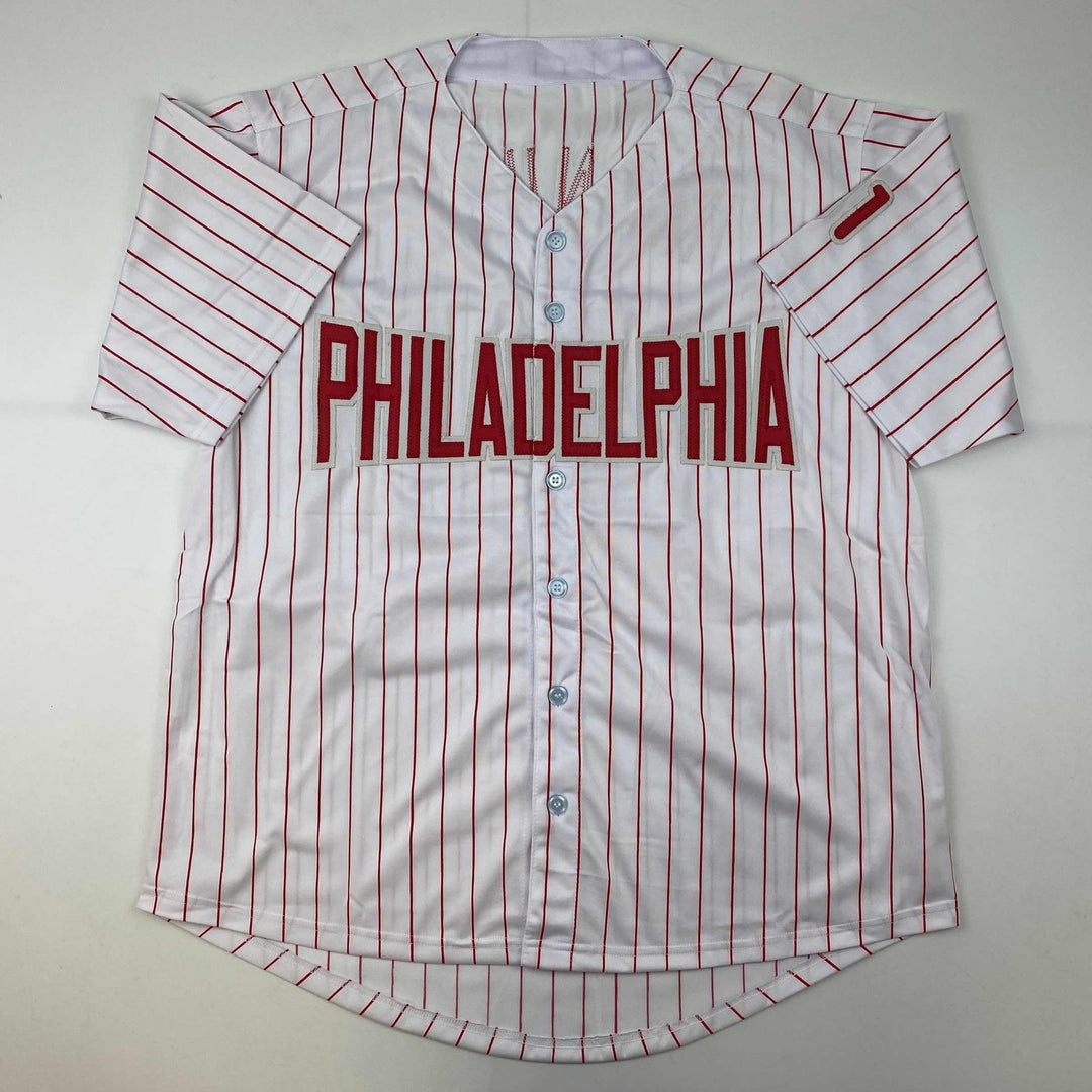 Autographed/Signed Charlie Manuel Philadelphia Pinstripe Jersey PSA/DNA COA