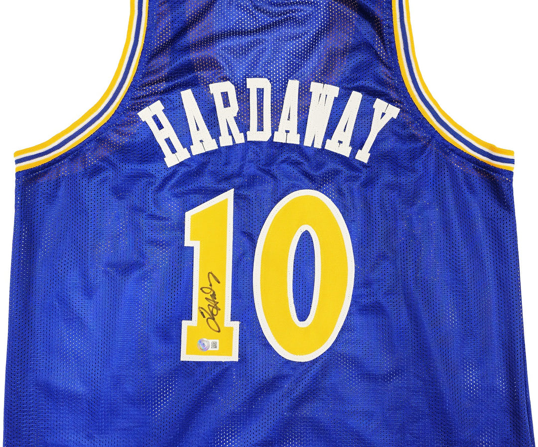 Golden State Warriors Tim Hardaway Autographed Signed Blue Jersey Beckett Wit