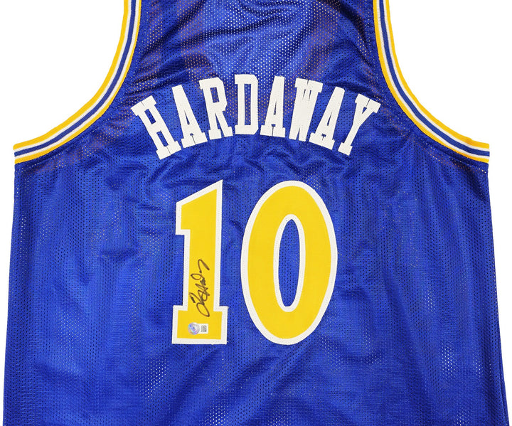 Golden State Warriors Tim Hardaway Autographed Signed Blue Jersey Beckett Wit