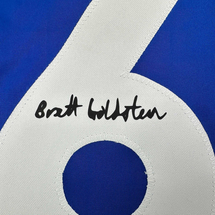 Facsimile Autographed Brett Goldstein Roy Kent Ted Lasso Blue Reprint Jersey XL