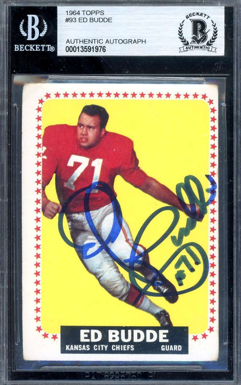 Ed Budde Beckett BAS Signed 1964 Topps Rookie Autograph
