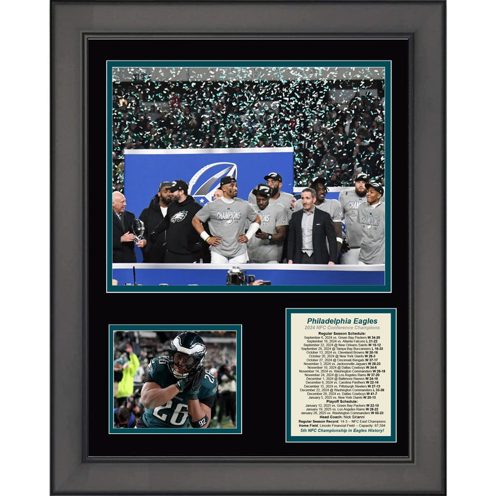 Framed Philadelphia Eagles 2024 NFC Conference Champions 11"x14" Photo Collage