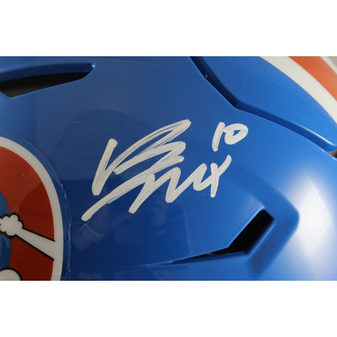 Bo Nix Autographed Denver Broncos SpeedFlex TB Helmet Beckett Witness 55117