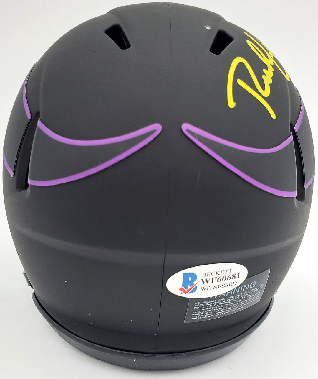 Rich Gannon Signed Minnesota Vikings Eclipse Black Speed Mini Helmet Beckett BAS