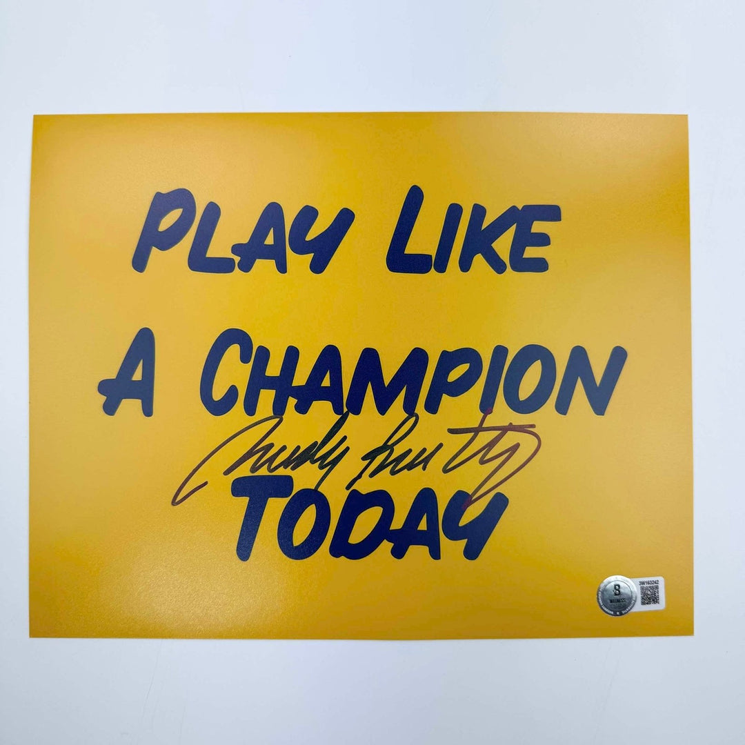 Autographed/Signed RUDY RUETTIGER Play Like A Champion 8x10 Photo JSA COA