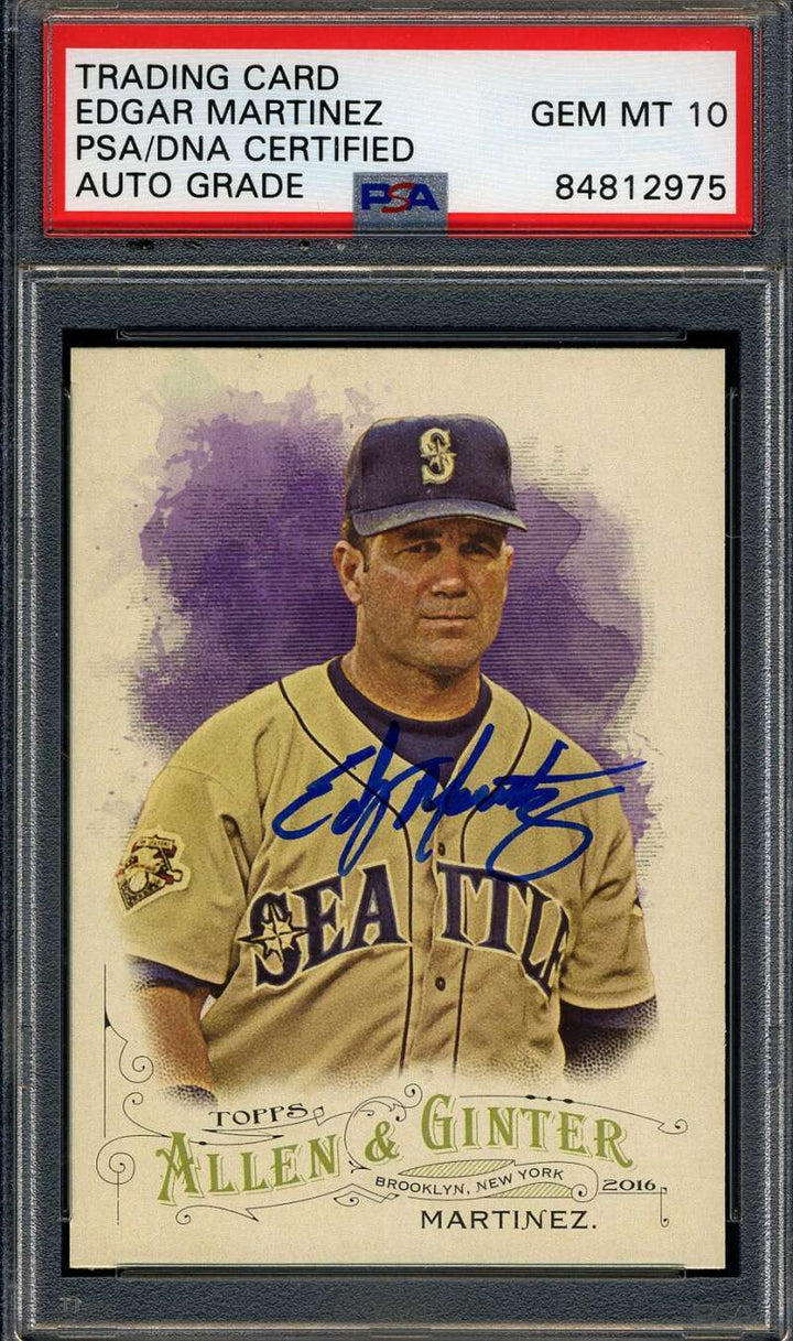 Edgar Martinez Gem Mint 10 PSA DNA Signed 2016 Topps Allen & Ginter Autograph