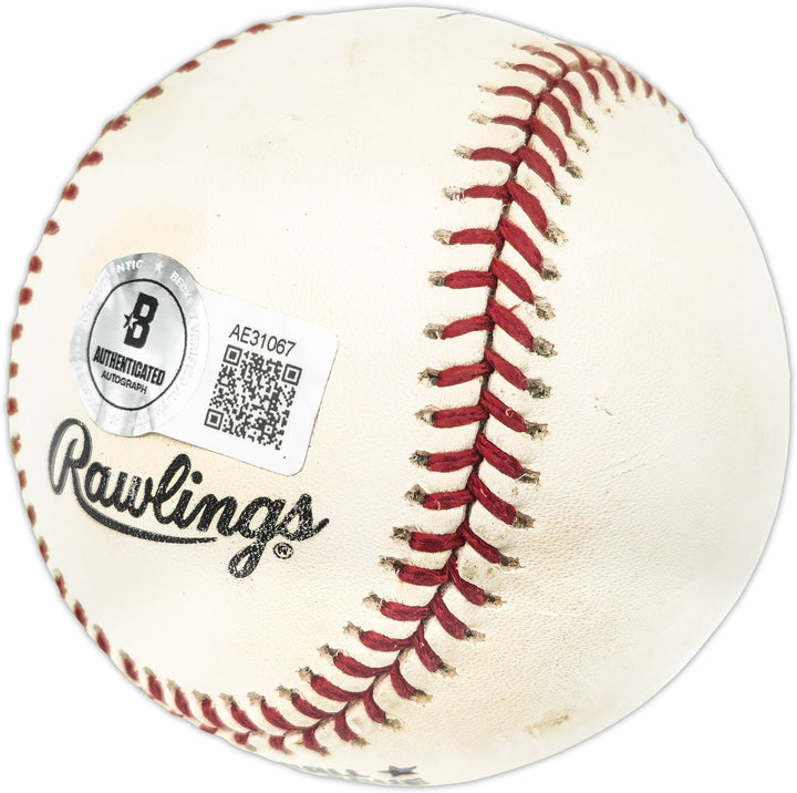 Willie Mays Signed Official NL Stat Logo Baseball Giants Beckett #AE31067