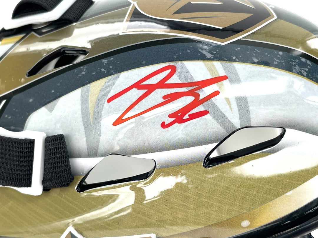 Logan Thompson Autographed Vegas Golden Knights Mini Goalie Mask COA IGM Helmet