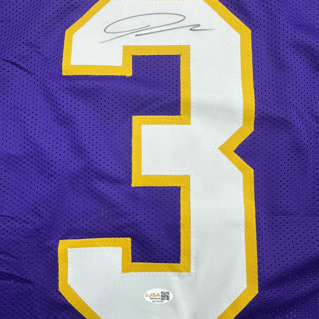 Autographed/Signed Jordan Addison Minnesota Purple Football Jersey JSA COA