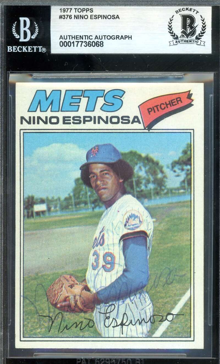 Nino Espinosa Beckett BAS Vintage Signed 1977 Topps Autograph