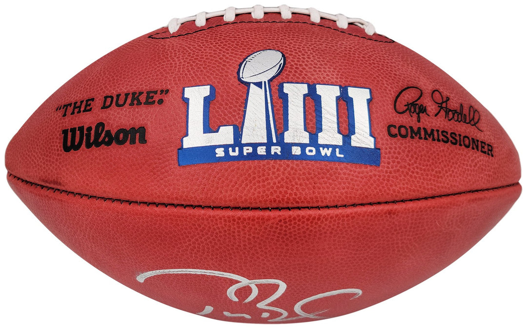 Tom Brady Auto Official NFL Leather SB LIII Logo Football Buccaneers Fanatics