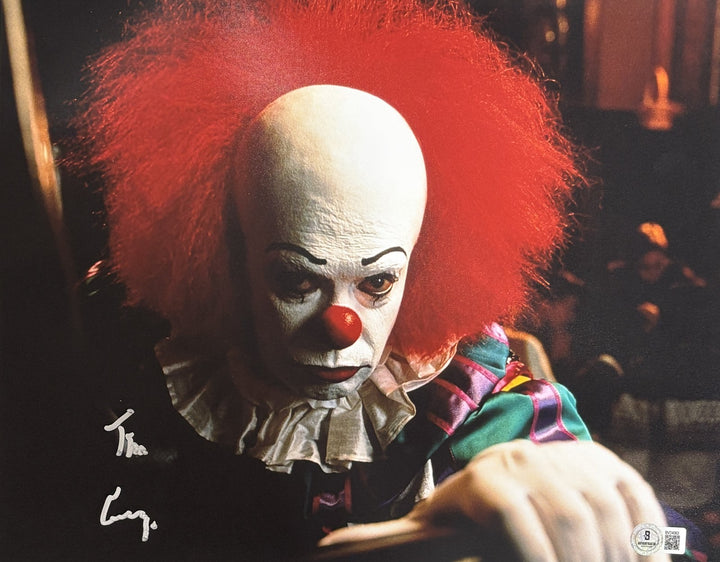 Tim Curry Autographed/Signed IT The Movie 11x14 Photo Beckett 54834
