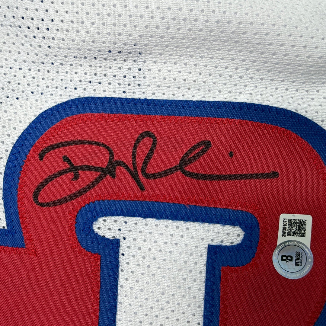 Autographed/Signed Duncan Robinson Detroit White Basketball Jersey Beckett COA