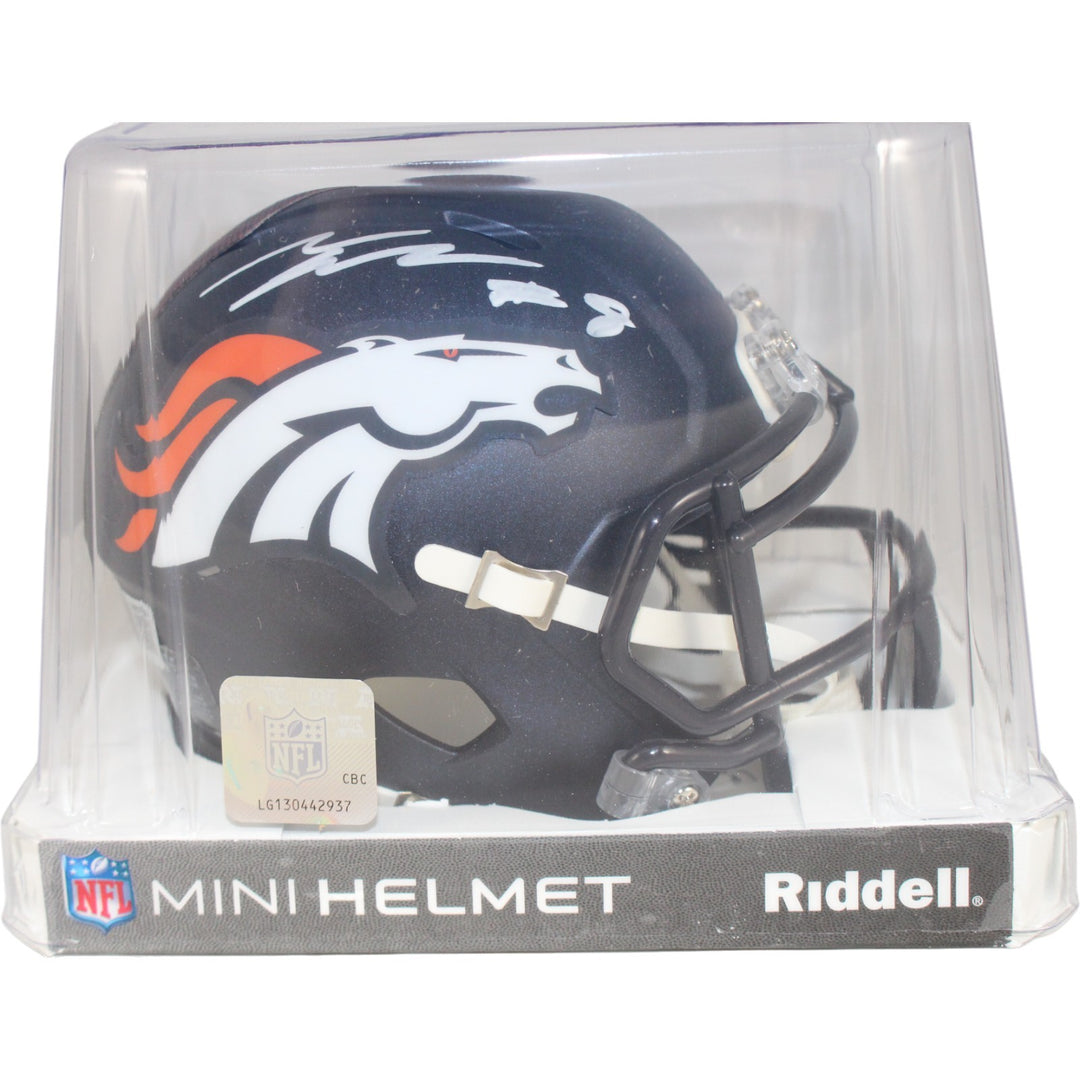 Talanoa Hufanga Autographed Denver Broncos Mini Helmet Beckett Witness 53448
