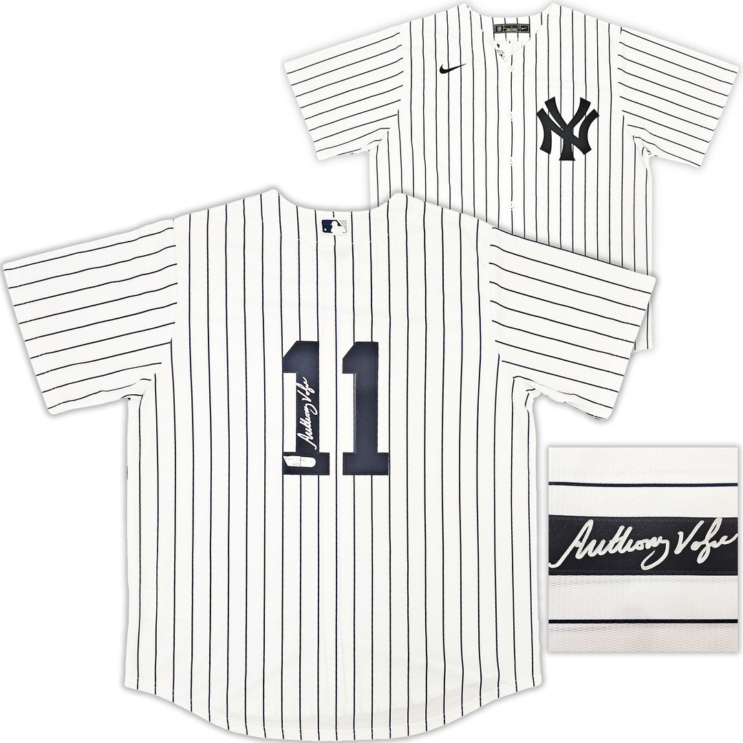 New York Yankees Anthony Volpe Signed White Nike Jersey Size L Fanatics Holo