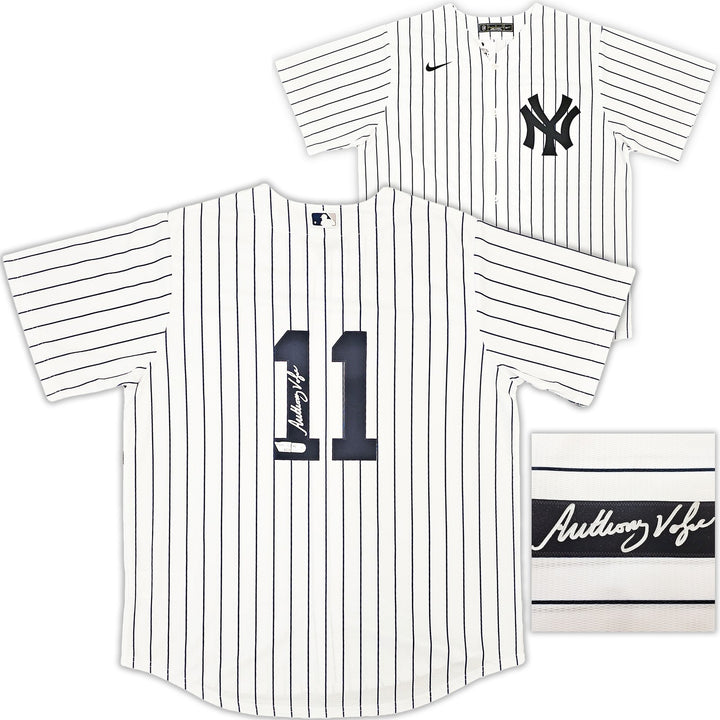 New York Yankees Anthony Volpe Signed White Nike Jersey Size L Fanatics Holo