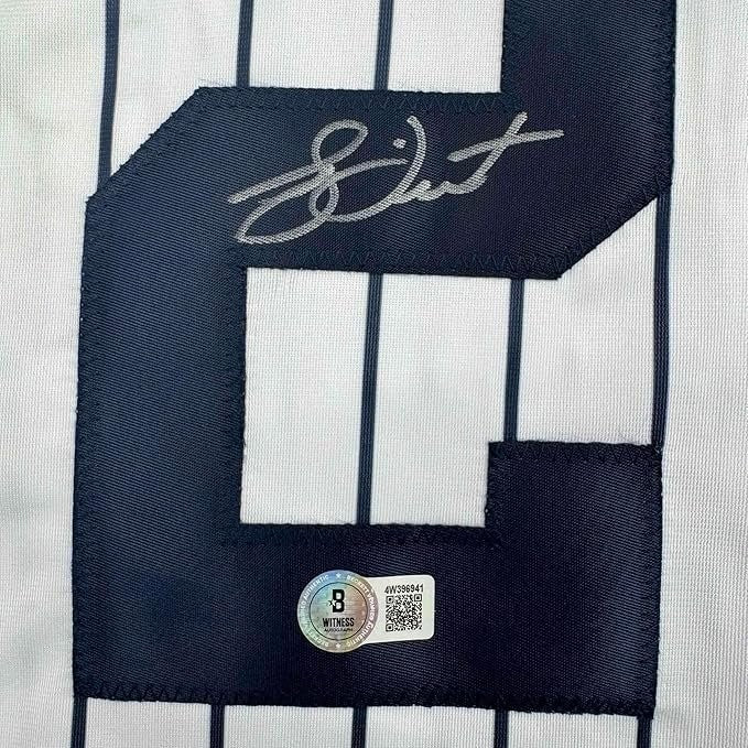Framed Signed Bucky Dent 35x39 New York Pinstripe Jersey Beckett COA