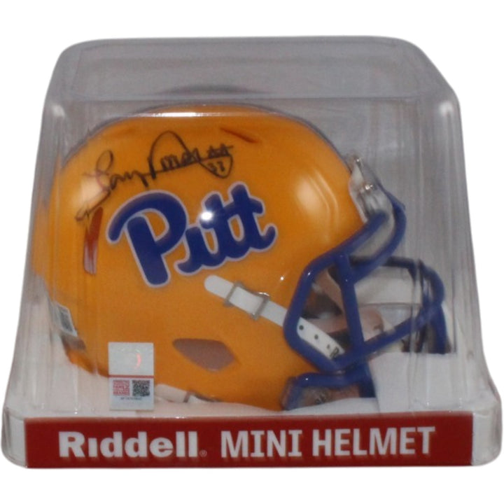 Tony Dorsett Autographed Pittsburgh Panthers Gold Mini Helmet Beckett 56475