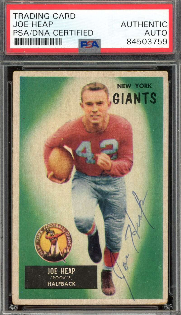 Joe Heap PSA DNA Signed 1955 Bowman Autograph