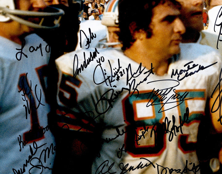 1972 Dolphins Perfect Season Team Auto 20x24 Photo 40+ Sigs Shula #/117 Fanatics