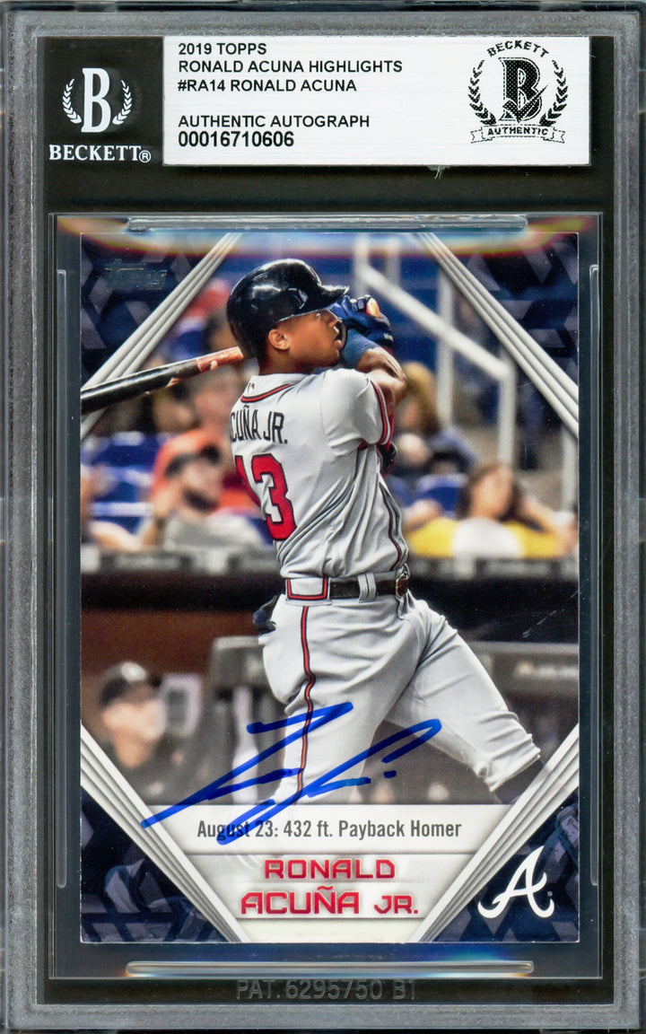 Ronald Acuna Jr. Signed 2019 Topps Player Highlights Card RA-14 Braves Beckett