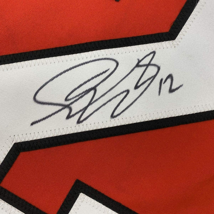 FRAMED Signed SIMON GAGNE 35x39 Philly Orange Jersey JSA COA Auto