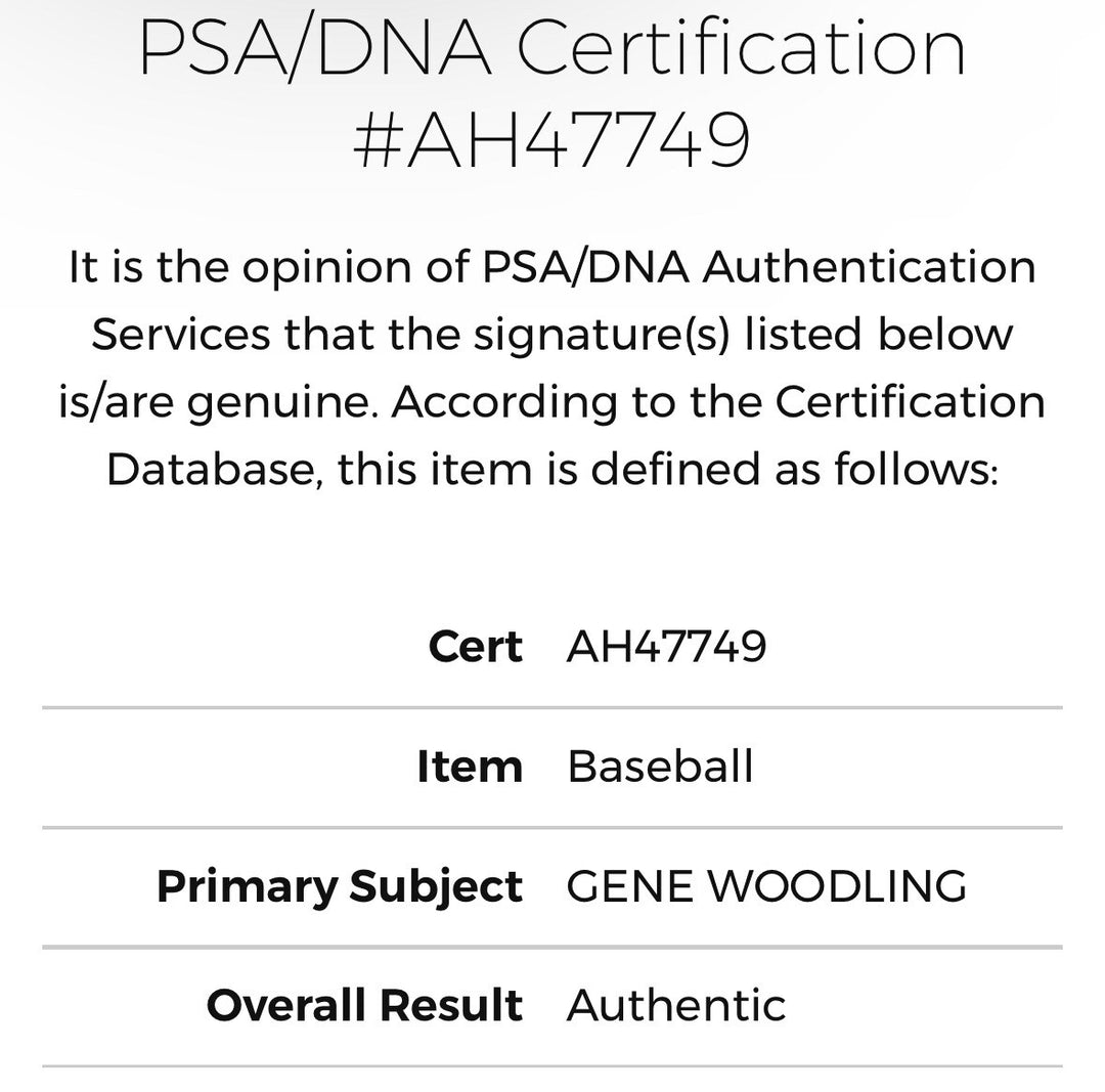 Gene Woodling Signed Official AL Baseball New York Yankees Mint Auto PSA COA