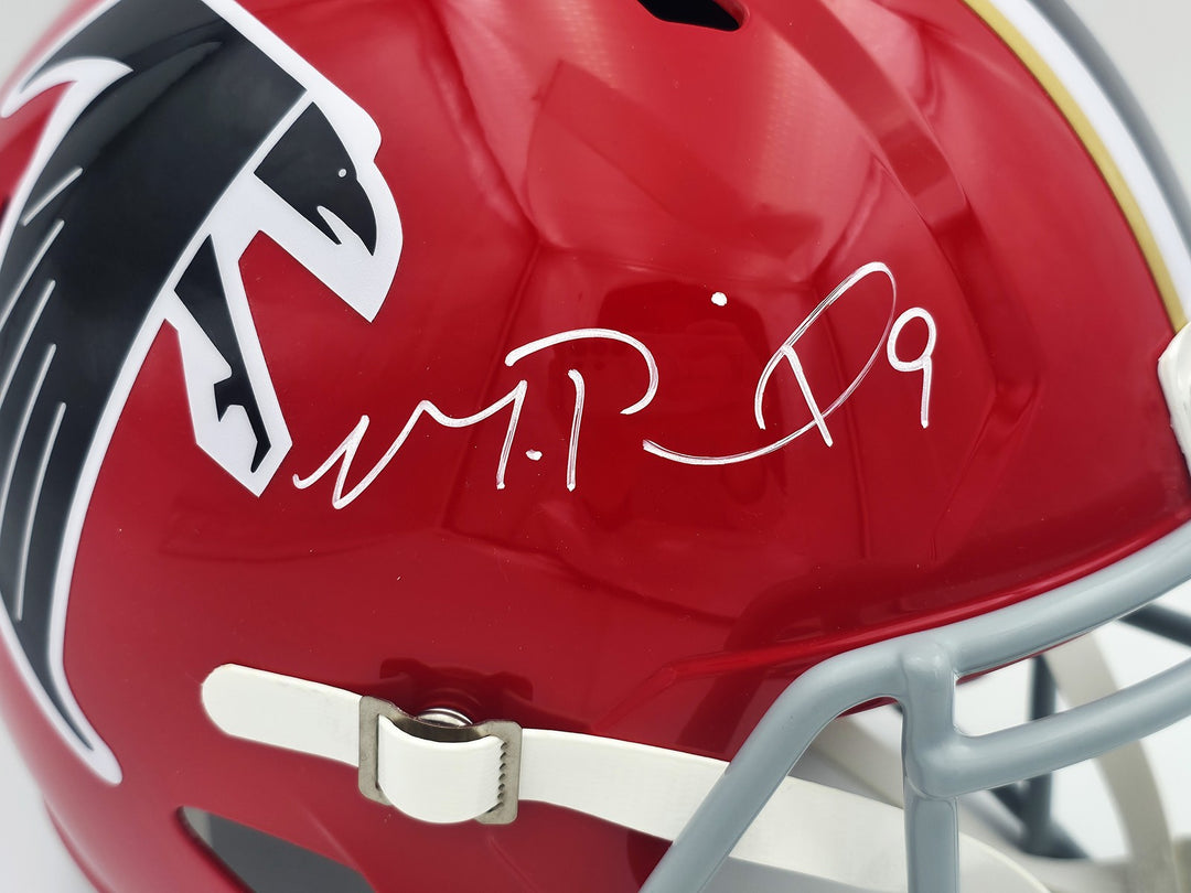 Michael Penix Jr. Auto Falcons 1966-69 Throwback Red FS Replica Helmet Beckett